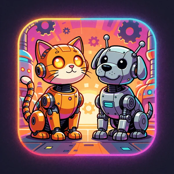 Kresk&oacute;wkowy robotyczny kot i pies - miniatura automatu Robot Animals w Casoola Casino